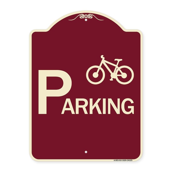Signmission Bicycle Parking With Graphic Heavy-Gauge Aluminum Architectural Sign, 24" x 18", BU-1824-24325 A-DES-BU-1824-24325 - main